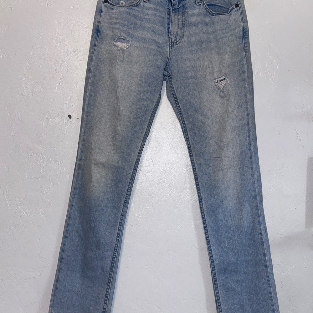 Hollister Men's Faded Blue Skinny Jeans